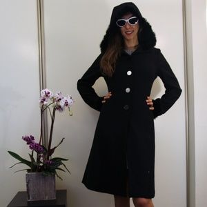 Retro Coat with Fuzzy Hood NWT - fits like Medium